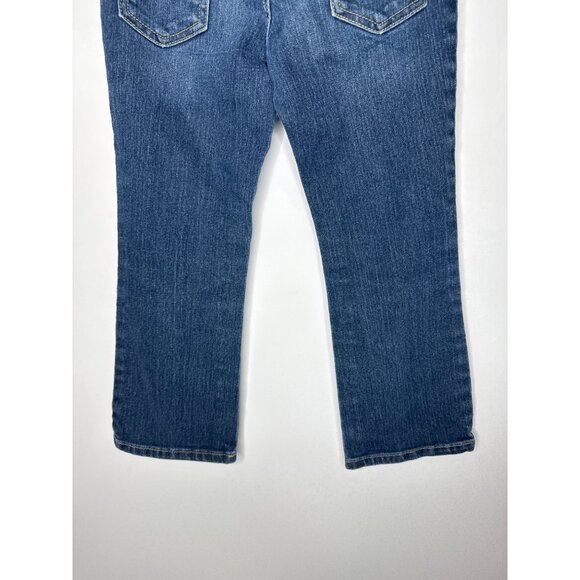 Gymboree Girls 5 Bootcut Jeans 🩵 Bow Pocket Detail Dark Blue Denim - Picture 5 of 11